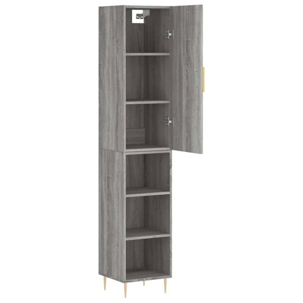 Berkfield Highboard Grey Sonoma 34.5x34x180 cm Engineered Wood