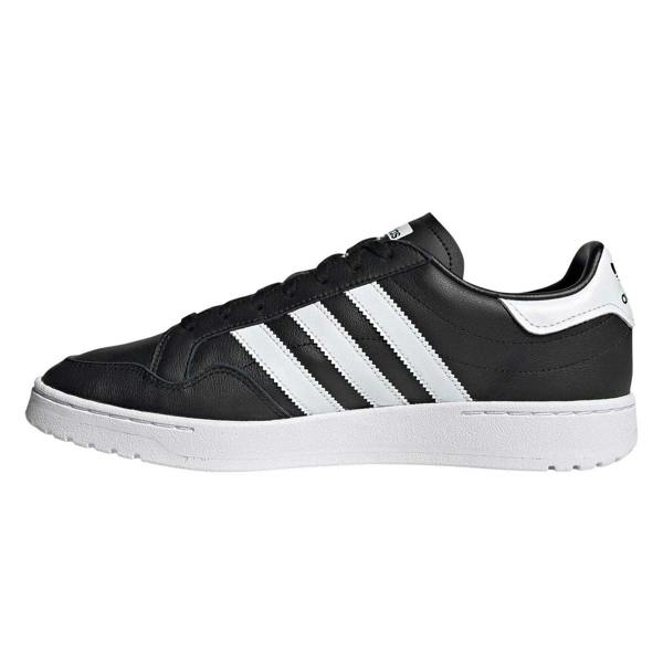 Adidas Mens Team Leather Flat Court Trainers - Core Black - 