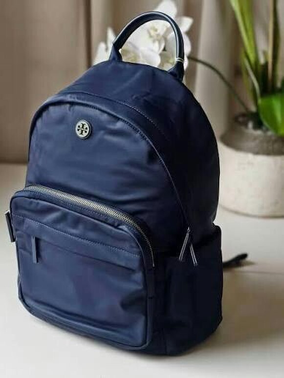 Tory Burch Nylon Backpack Navy Blue