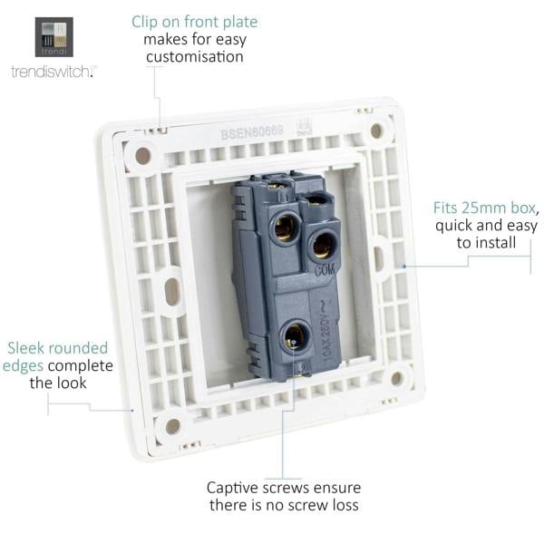 Trendi Switch 1 Gang 1 or 2 way Rocker Light Switch in Copper