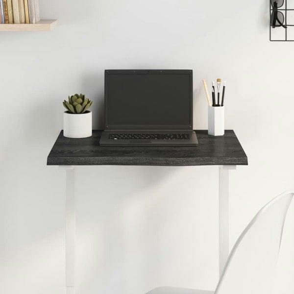 Berkfield Table Top Dark Grey 60x40x2 cm Treated Solid Wood Oak