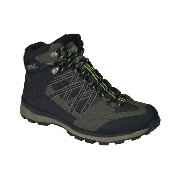 Regatta Men's Samaris Mid II Hiking Boots - Dark Khaki/Lime Punch