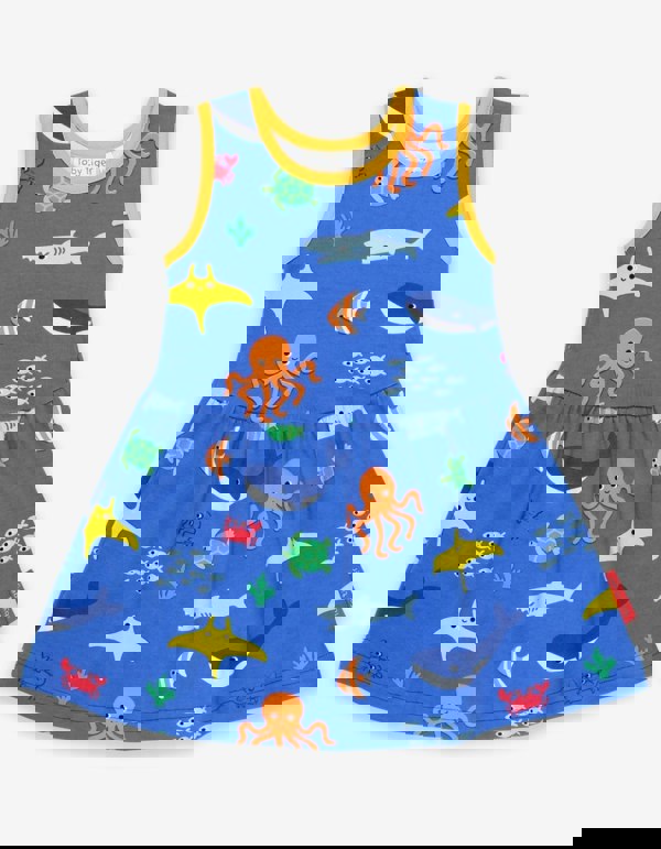 Organic Sealife Print Summer Dress - Toby Tiger UK Retail