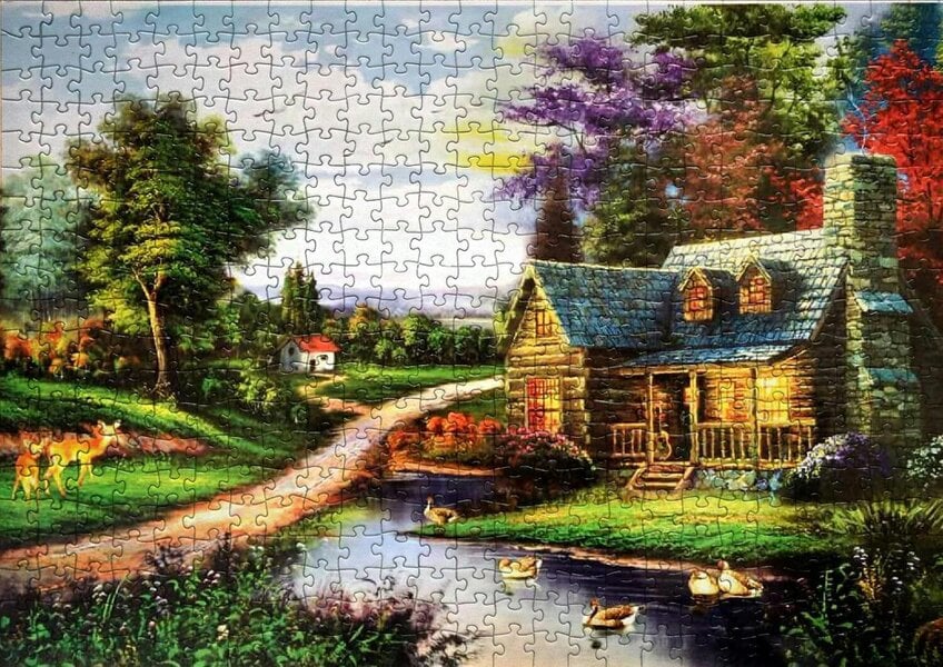 Shatchi 20cm 1000 Piece Jigsaw Puzzle for Adults, Landscapes, Cities and Nature Design, Multicolour
