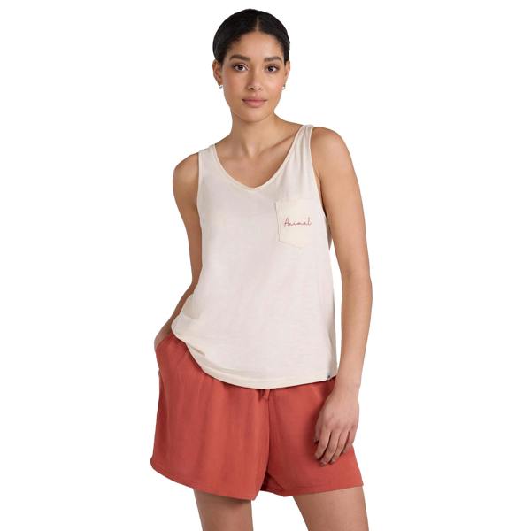 Animal Womens/Ladies Tank Top - Off White - 