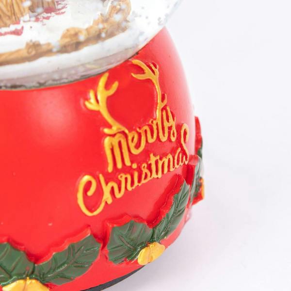 15cm Musical Glass Snow Globe with Christmas Village Scene and Resin Base image 5
