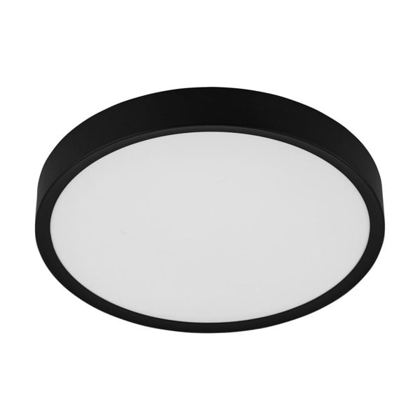 Flush Ceiling Light Colour Black Shade White Plastic Bulb LED 33.5W Included Loops