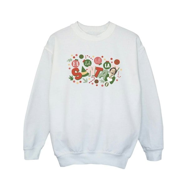 Elf Girls Santa Fa La La Sweatshirt - White