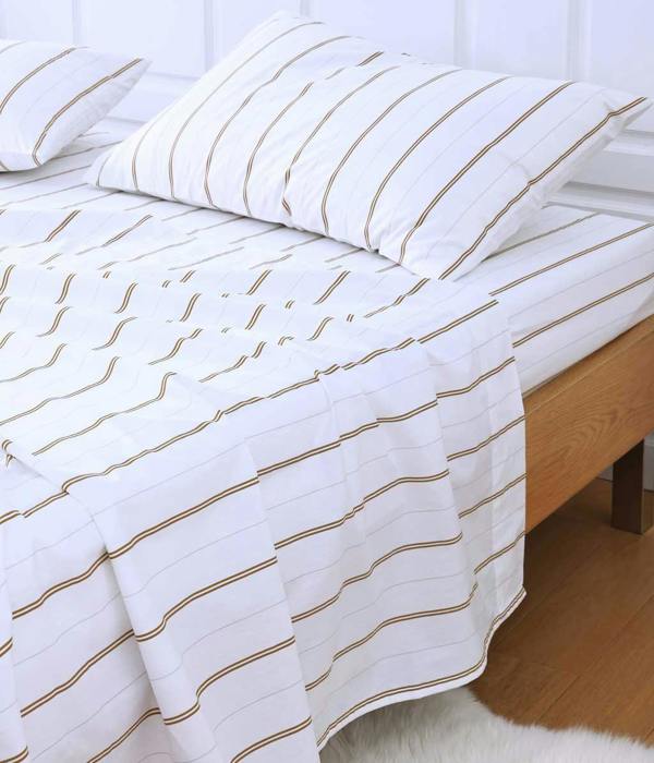 M.M Linen Cape Fitted Sheet Set - Ochre