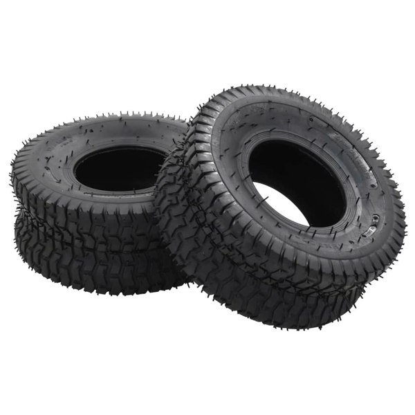 Berkfield 4 Piece Wheelbarrow Tire and Inner Tube Set 15x6.00-6 4PR Rubber