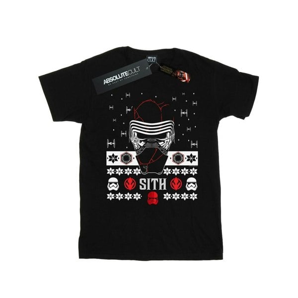 Star Wars Girls The Rise Of Skywalker Christmas Sith Cotton T-Shirt - Black