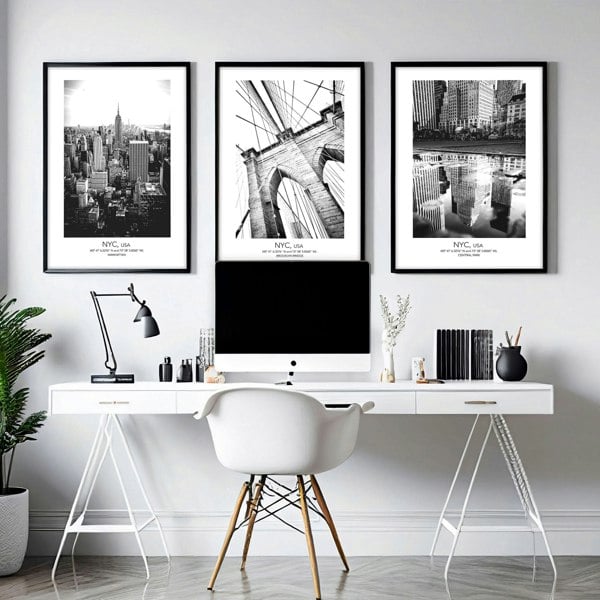 New york city wall art | set of 3 prints for Home office decor