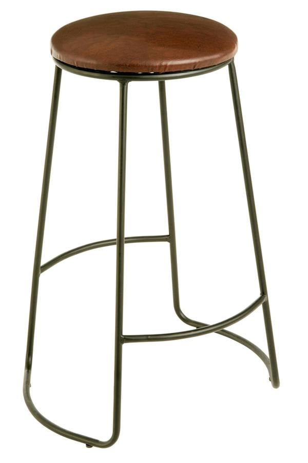 Interiors by Premier Brixton Faux Leather Bar Stool with Metal Legs