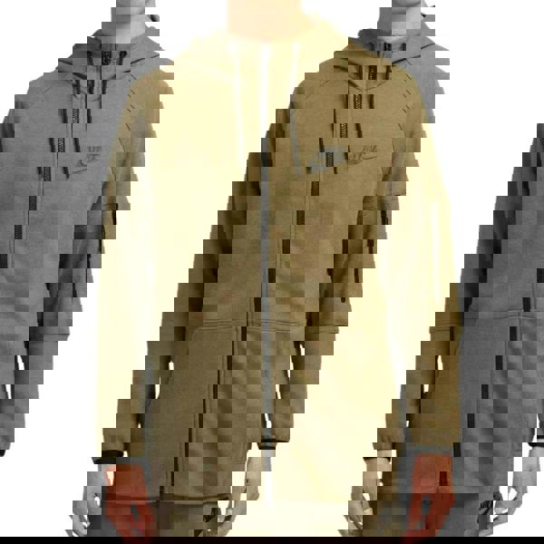 Nike Mens Plain Full Zip Hoodie - Khaki Green - 