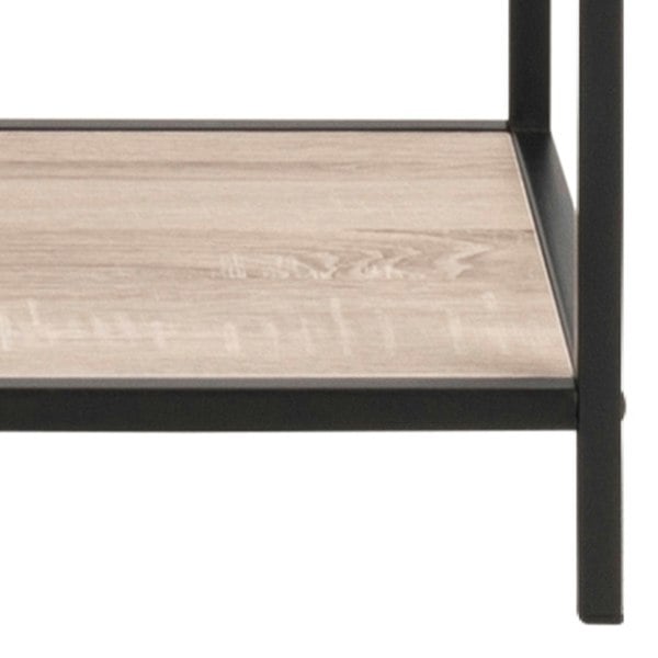 Furniture To Go Seaford Tall Black Metal Bookcase with 5 Sonoma Oak Shelves
