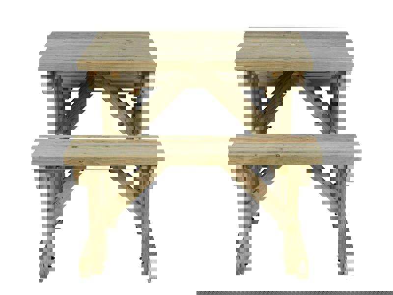 Abies Picnic Table and Benches Set - Wooden Outdoor Dining Set for Gardens and Patios