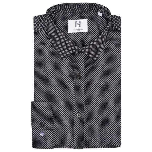 Harry Brown London Micro Dot Slim Fit Shirt - Black