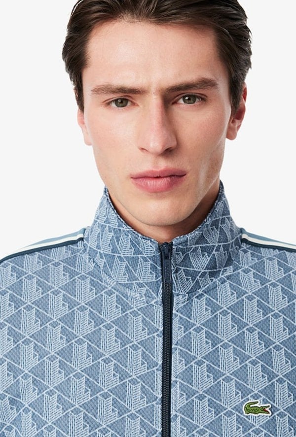 Lacoste Paris Zip-Up Jacquard Track Jacket - Blue