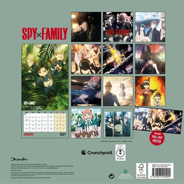 Spy X Family Calendar 2027, Wall Calendars, Month To View, Entertainment, Gift