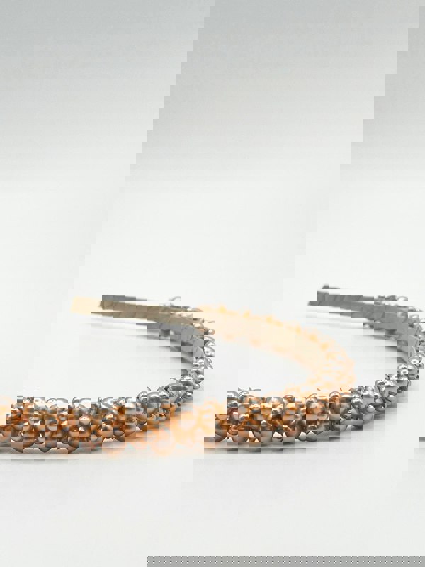 SVNX Minimal Pearl Headband In Brown