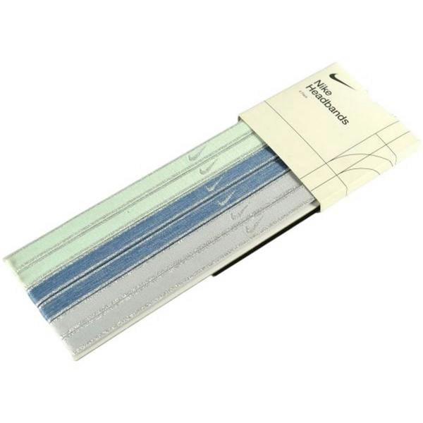 Nike Flex Hair Tie (Pack of 6) - Silver/Blue/Sage - 