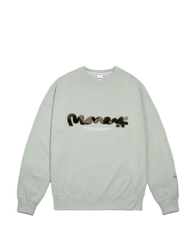 Money Chop Sig Camo Crew Sweat Baby Blue