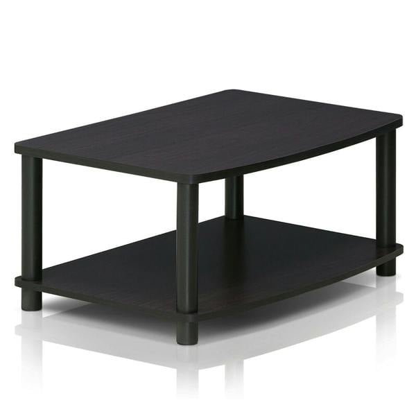 WALPLUS Modern Furniture Piece for Stylish and Functional Home Use | 13191DWN Turn N Tube No Tools 2 Tier Elevated TV Stands, Dark Walnut