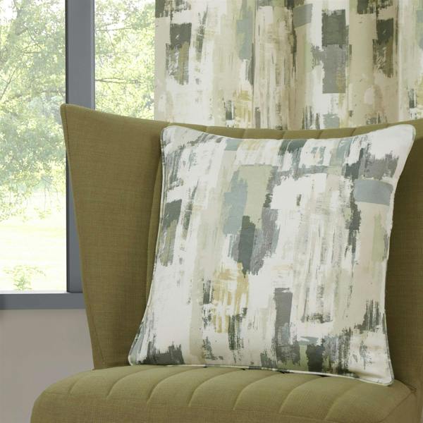 Sundour Bamford Ready Made Floral Eyelet Curtains Fennel