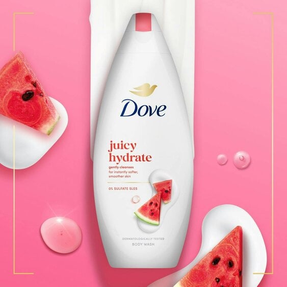 Dove Juicy Hydrate Body Wash, 0% Sulfates & SLES Gentel Cleansing, 225ml 6 Pack