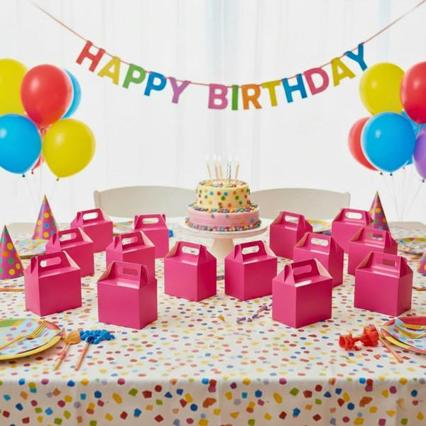 Hot Pink Cardboard Party Food Boxes in 10, 20 or 30 Pack Sizes for Lunch, Cake and Treats image 9