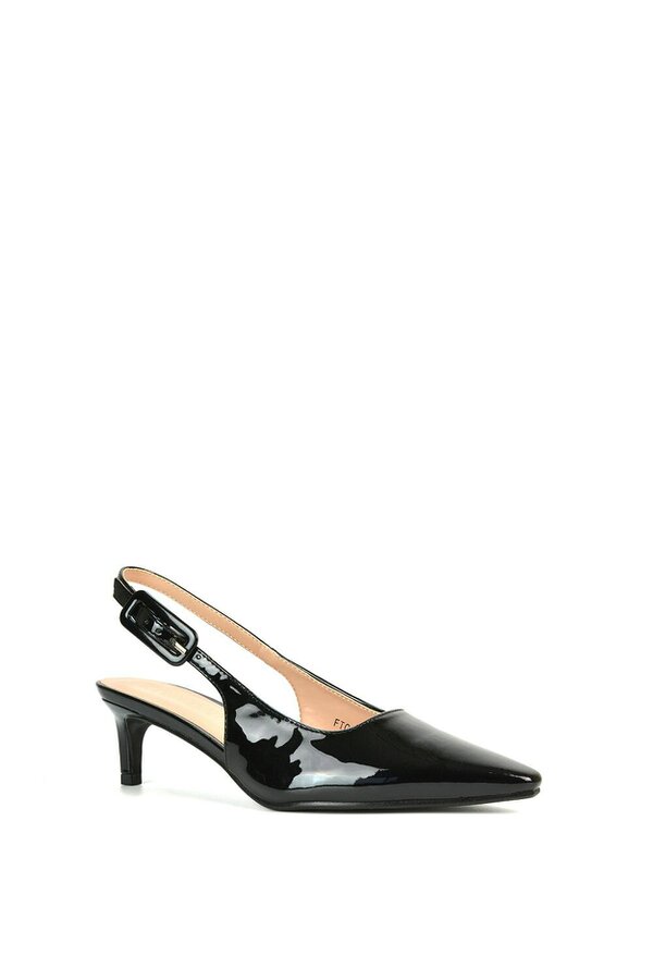 XY LONDON Kitten Heel Court Shoes With Slingback