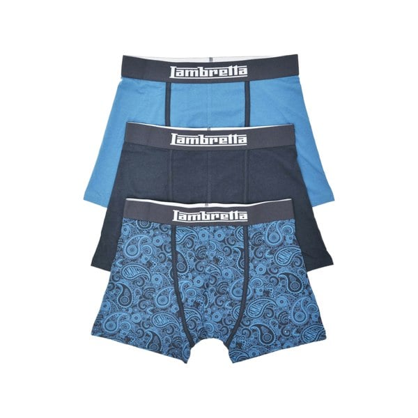 Lambretta Mens Paisley Boxer Shorts (Pack of 3) - Navy