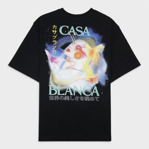 Casablanca Galactic Connection Printed T-Shirt Black
