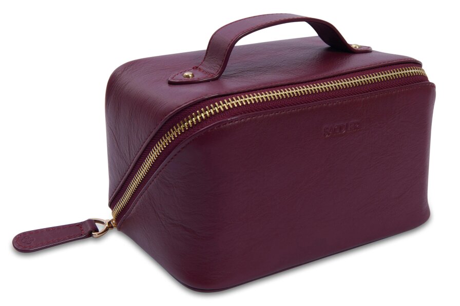 SADDLER "Harriet" Real Leather Vanity Box Case (Gift Boxed) - Bordeaux