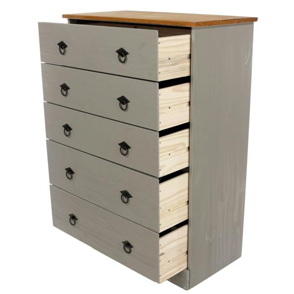 Core Products Corona Grey Modern 5-Drawer Chest of Drawers