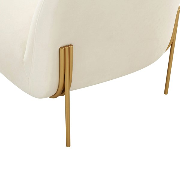 Furniture Edit Kandra Cream Velvet Accent Occasional Chair