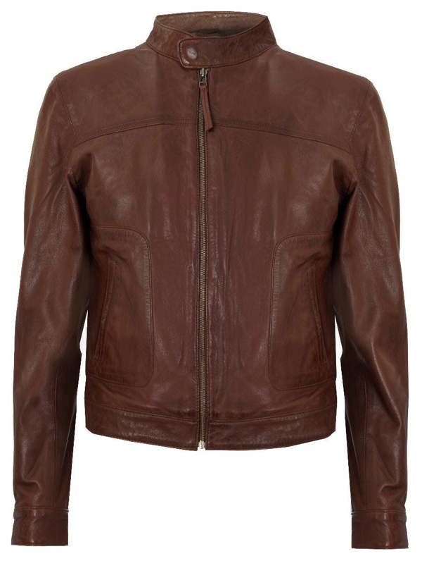 Infinity Leather Men’s Classic Fitted Leather Biker Jacket-Austin