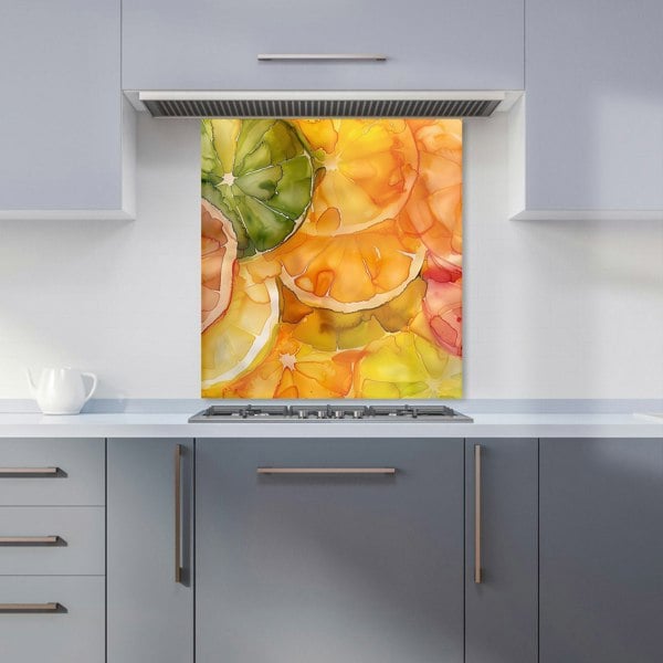 Warren Reed - Designer Citrus Swirl: Vibrant and Abstract Kitchen Splashback