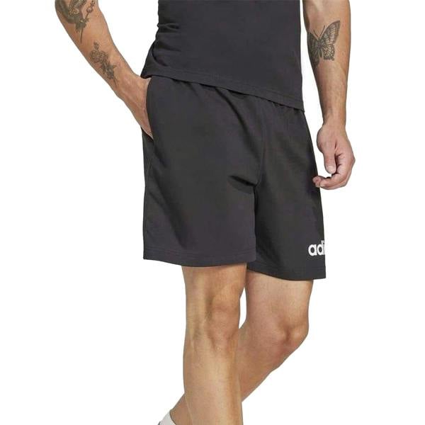 Adidas Mens Essentials Linear Single Jersey Shorts - Black/White - 