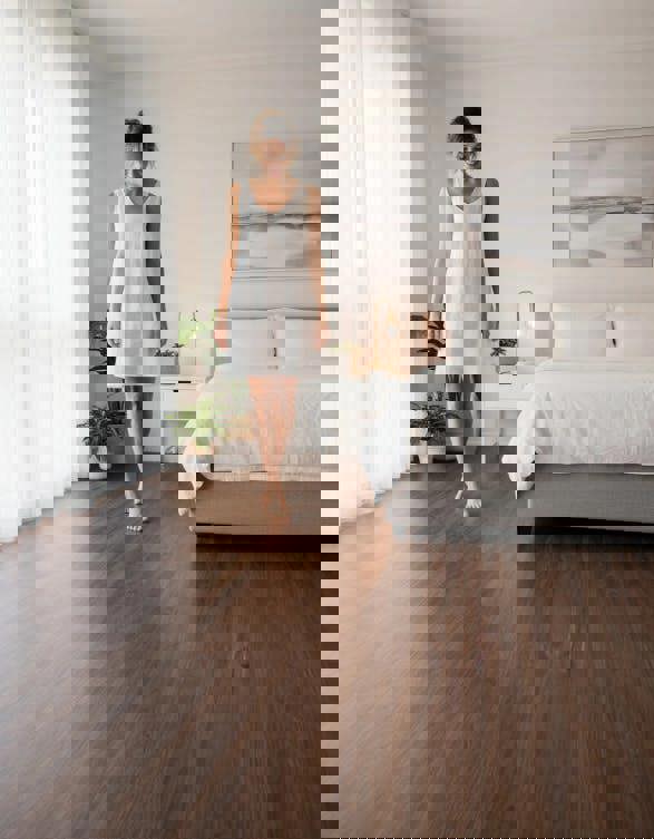 ANYHOUZ Vinyl Floor Tile 40x300cm Dark Brown Wood Grain Waterproof