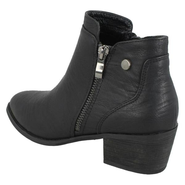 Spot On Ladies Spot On Mid Heel Ankle Boots F51137