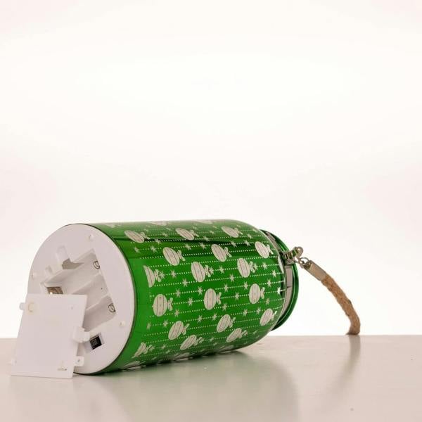 2cm Christmas Decorated Jar Table Baubles Design Green Lantern with Warm White LED Lights image 7