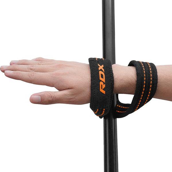 RDX Sports GYM LIFTING COTTON 8 STRAPS ORANGE