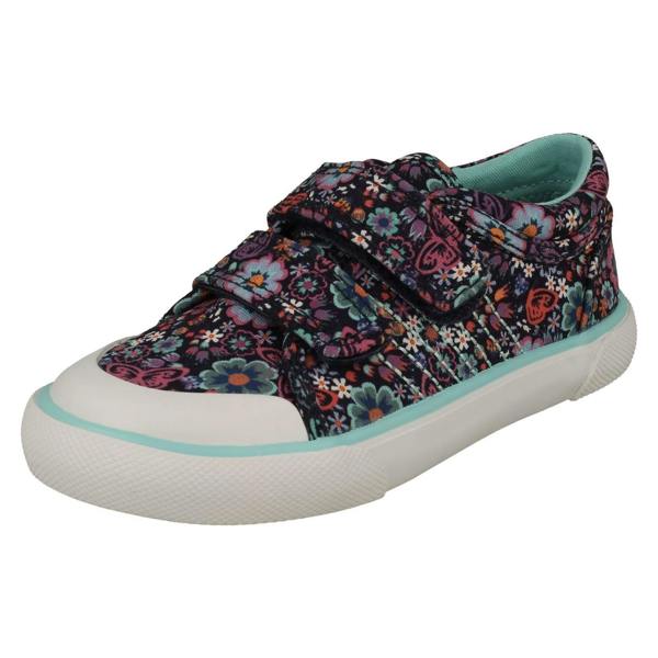 Start-rite Girls Startrite Machine Washable Floral Detailed Canvas Shoe Garden