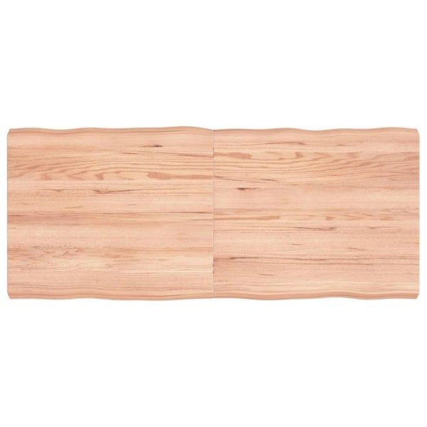 Berkfield Table Top Light Brown 140x60x6 cm Treated Solid Wood Oak Live Edge