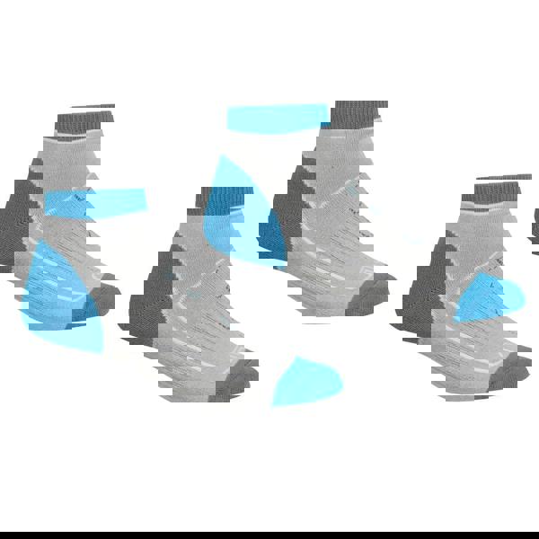 Regatta Womens/Ladies Samaris Trail Colour Block Ankle Socks (Pack of 2) - Light Steel/Niagra Blue