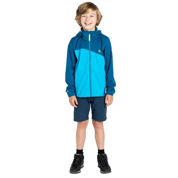Dare 2B Childrens/Kids Explore Soft Shell Jacket - Blue Sapphire/Spring Break - 