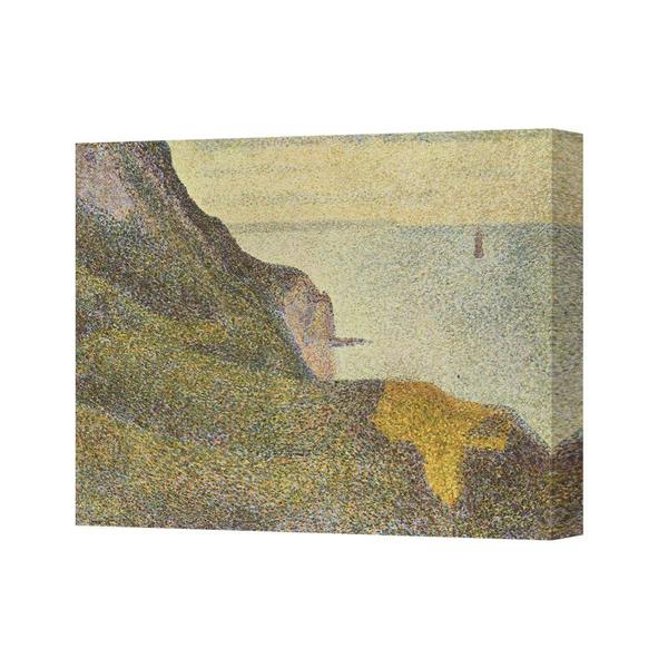 Benjamin Tate Design Pointillist Seascape Canvas Print Of Coastal Cliff At Sunset