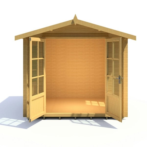 Shire Barn ale 8x8 Log Cabin 19mm interlock Cladding - Best Shed