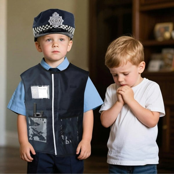 deAO Toys Police Costume Set with Vest Hat Toy Shotgun Role Play Police Play Children